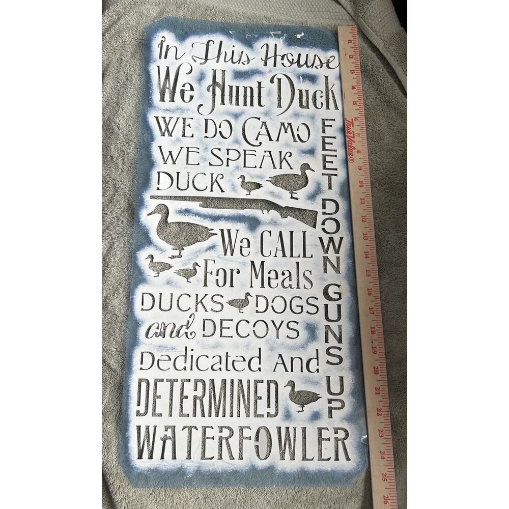 5 Large Reusable Mylar Stencils With Sayings - Used- Hunting Family Porch Signs